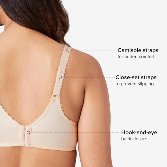 NWT Wacoal Basic Beauty Unlined Underwire Full Coverage Bra in Sand 34D - Picture 5 of 10